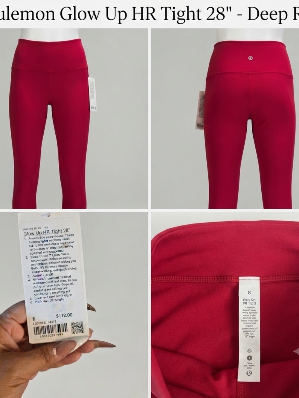 lululemon athletica Glow Up High-Rise Tights — Deep Red